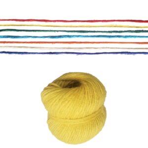 05 HILO DE YUTE AMARILLO 2mm EN OVILLO DE 100gr (PACK 20 OVILOS)