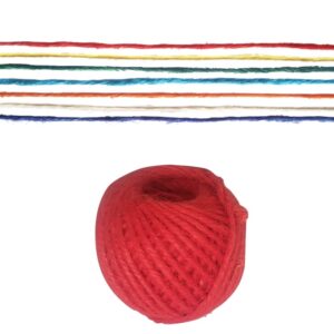 04 HILO DE YUTE ROJO 2mm EN OVILLO DE 100gr (PACK 20 OVILOS)