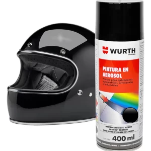 PINTURA SPRAY NEGRO BRILLANTE WURTH 400ML ACABADO MATE NEGRO BRILLANTE